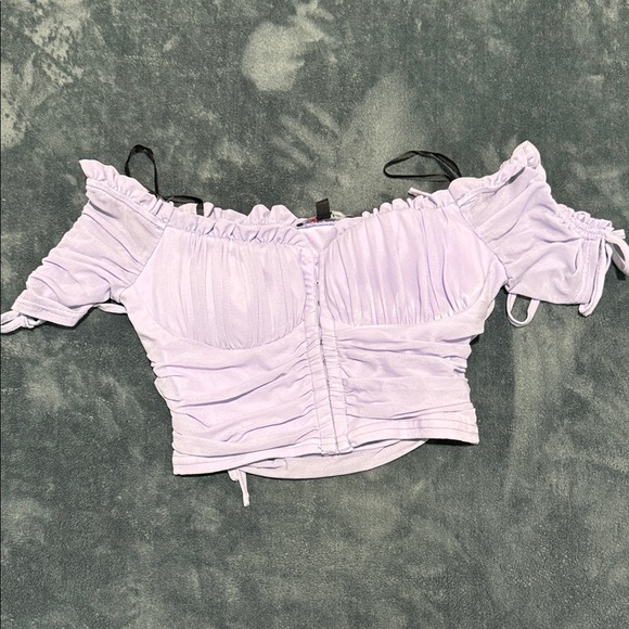 Papaya Lilac Off-Shoulder Ruched Blouse (never used) - Picture 1 of 1